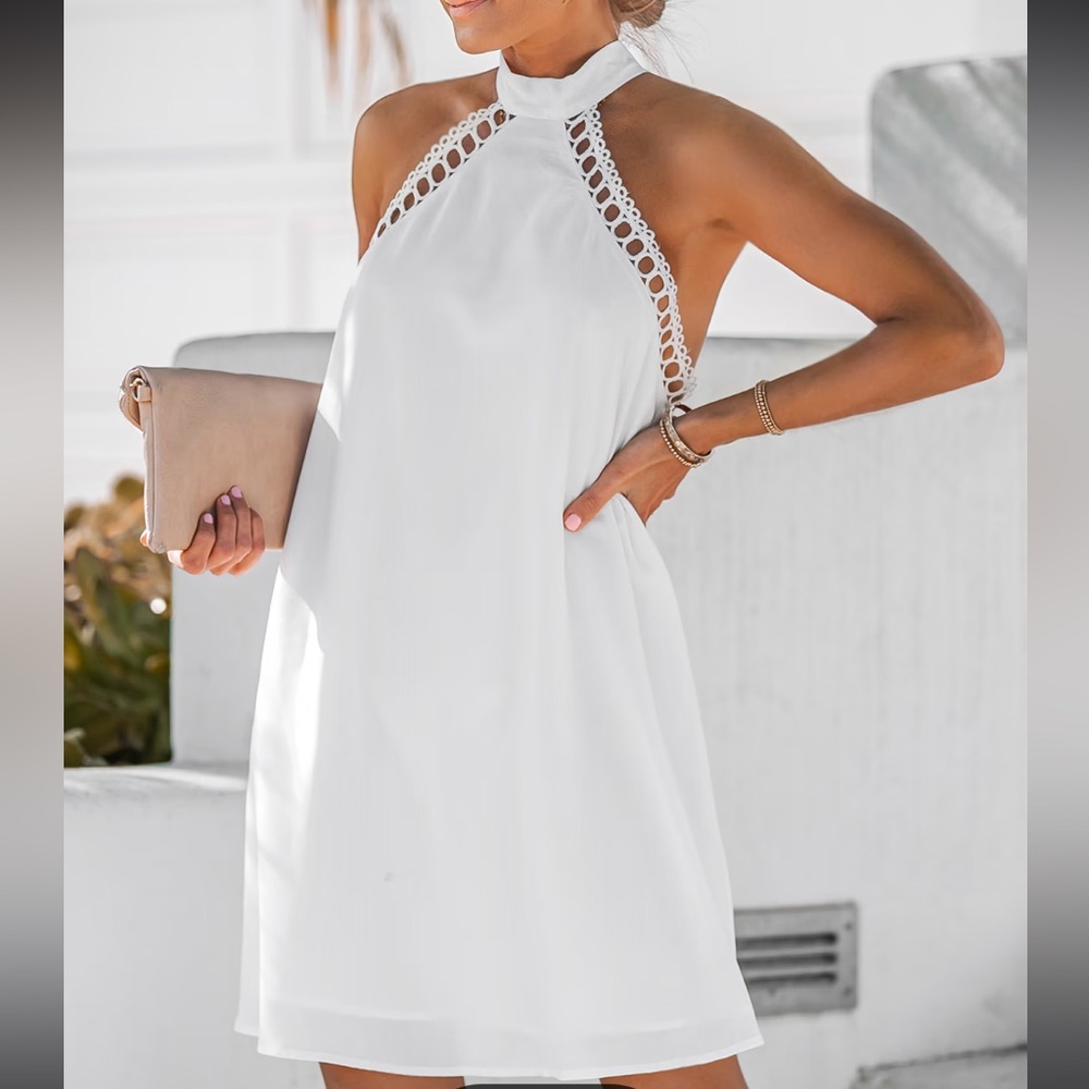 CUPSHE white halter dress